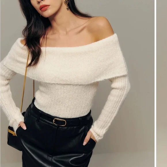 Reformation Oberon Sweater White - Size M - Picture 1 of 5